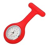 TianWlio Armbanduhren Damen Mode Silikon Krankenschwester Uhr Brosche Tunika Taschenuhr mit Freiem Batterie Doktor Medizinischem