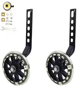 YJIA a Pair of Bicycle Flash Mute Training Wheels for 12 14 16 18 20 inch Single Speed Bicycle stabilizer