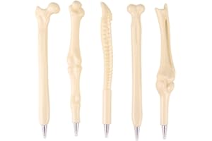 Allbusky 6PCS Bone Shape Ballpoint Pens, Funny Bone Pens, Black Ink Skeleton Ball-point Pens for Halloween Artist Doctors Nurses Medics Friends Students Gift School Office Stationery