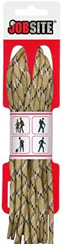 JobSite Ultra Strength Braid Round Boot &amp; Shoe Laces - Multiple Color Options - Shoe Strings for Boots, Shoes, Sneakers, Hiking, Work, Construction, Factory, Sport, Athletic, Arts &amp; Crafts and Everyday Use - 183 cm - Sand Camo