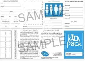Kid Pack Missing Child ID Pack - With Shoe Stickers and Fingerprint Strip