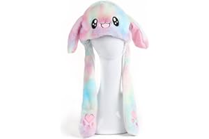 ikasus Divertenti Cappelli di Peluche di Coniglio, Cappello da Coniglio con Orecchie Che LED Si muove, attraenti Regali di Compleanno di Ruolo, Cappelli da Festa di Adatti a Donne e Bambini.