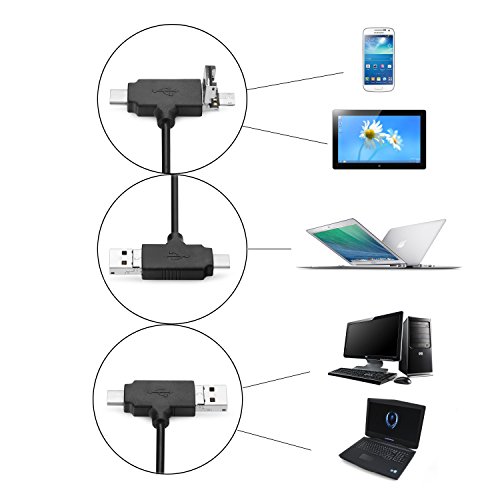 [Neuerscheinung] KiWiBiRD USB Typ C/Micro USB OTG HUB mit 3x USB 2.0, SD/Micro SD/MS/M2 High-Speed-Kartenleser USB-C/Mikro USB zu USB OTG Adapter - 4