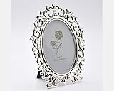 Melange-Royal Silver Photo Frame for Table,Return Gifts for Birthday,Wedding,Anniversary,Engagement for Family,Freinds,Couples and More Shape-Oval,Material-Silver Plated -(Size-4x6,Colour-Silver,Pack of 1,PF1105)