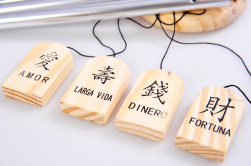 Windspiel „Spanisch-chinesische Glücksbringer“ – 100% Handgefertigtes, wunderschön designtes Windspiel, fertig zum Aufhängen (A17 DE) - 3