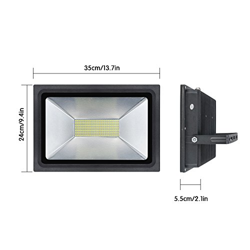 Solla® 100W LED Flutlicht Fluter 230V Außenleuchte, 8800Lumen, Kaltweiß, 6000 K, IP65 Wasserfest, LED Scheinwerfer Außenleuchten - 2