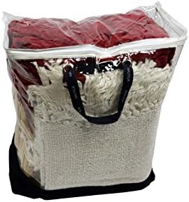 Emerald Wholesale Nautica Clear Blanket Comforter Storage Bag Tote with Fabric Handles and Bottom, Medium