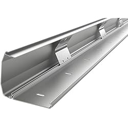RICOO Cache Cable Aluminium Design Z1110-S entrée avec mécanisme Rail clapet TV Mural pour Rangement de câbles Angle Bureau Maison Passe Conduit Fixation Support Mural Gaine goulotte Organizer Argent