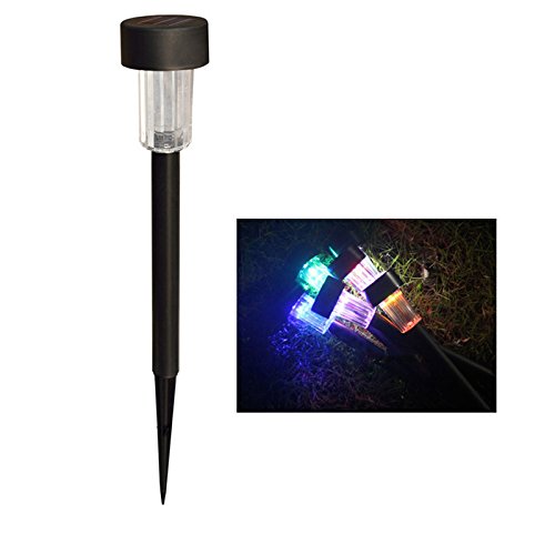 HHD® Solarleuchten garten LED, Solarbetriebene LED, Gartenbeleuchtung Solar 5er-Set Wasserdicht Gartenleuchte Solarlampe aus Edelstahl, Wegeleuchten 7 Farben und 3 Beleuchtungsmodus mit Erdspieß für Garten Balkon und Terrasse - 3