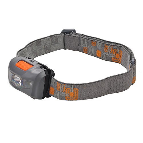 Mini Headlight Super Helle Stirnlampe 2LED 230 Lumens Flashlight Lampe Orange Grau - 3