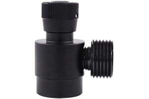 Sudemota Adaptador de Recarga de de CO2, regulador de bombona de Gas M10X1 a W21.8-14, Adaptador para CO2, Gas Mixto, Duradero, Color Negro