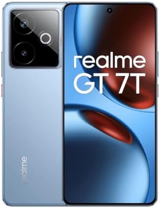 realme GT 7T 5G Smartphone,12+256GB,Batteria 7000mAh,120W charge,Processore Dimensity 8400-MAX, Fotocamera IMX896 50MP, AI Planner, Display Pro-Esports da 6000 nit 120Hz,IP69,Blu, EU version