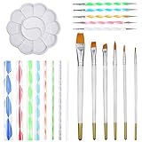 Herramientas para manualidades, incluye 8 varillas acrílicas, 5 herramientas de doble cara, 6 pinceles y 1 bandeja de pintura. Pueden satisfacer tus diversas necesidades de pintura y manualidades para diferentes efectos creativos.