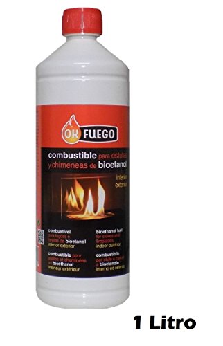 1X 1 L Bottle of Bioethanol Fuel for Stoves and Indoor/Outdoor Fireplaces