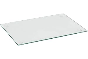 Harbour Housewares Glass Chopping Board - 50x40cm - Clear - Large Tempered Glass Dining Place Mats Cutting Mat Worktop Saver for Kitchen Cooking, Baking, Vegetable Preparation