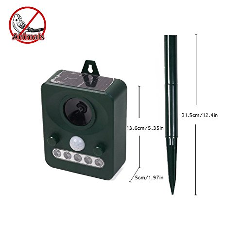 YUNI Ultraschall Katze Repeller Ultraschall Katzen Solar Tiervertreiber Outdoor Wetterfest für Schutz Garten für Pest Deterrent Angst vor Hund, Katze, Eichhörnchen, Ratte, Wühlmaus, Waschbär, Nagetiere, etc - 4
