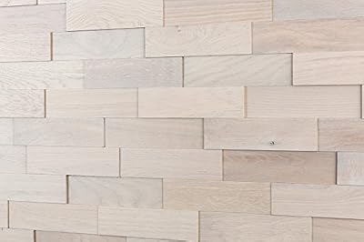wodewa Bois véritable wodewa Chêne arctique avec optique 3D, 200 x 50, Revêtement mural, Bois lambris en, massif panneaux