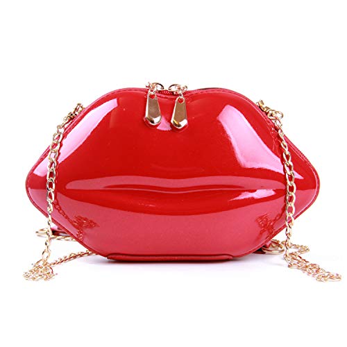 EVEOUT Sac à Main de Soirée à Lèvres Rouge Sexy pour Femme, EVEOUT, Pochette à Bandoulière