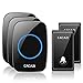 Price comparison product image Waterproof Wireless Doorbell CACAZI Door Bell Door Chime,2 Push Buttons & 3 Plug in Receivers, Operating up to 600 Feet Range,4 Adjustable Volume Levels with 58 Chimes for Home/Office/Stores - Black
