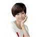 Gleader Newest Short Fashion Women DARK BROWN Cosplay Wave Party Wig