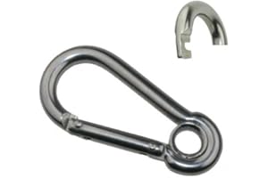 Arbo-Inox®, moschettone in acciaio inossidabile A4, con occhiello chiuso e naso piatto, da 10 x 100 mm