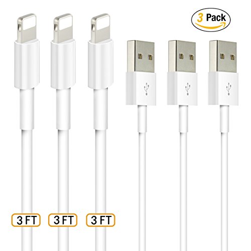 Masumark Ladekabel, 91 cm, USB-Kabel für iPhone 6, 6 Plus, 5S, 5 C, 5, iPad Air, AIR2, Mini, Mini2, iPad 4. Gen, iPod Touch 5. Gen, iPod Nano 7. Gen, iOS 8,9 , 3er-Pack