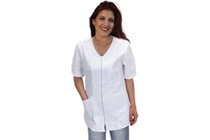 PETER'S ABITI DA LAVORO Camici da Lavoro Donna con Zip,Casacca,a Scelta tra 4 Colori, Estetista,parrucchiera, MAESTRA Asilo,Alimentari