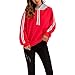 Produktbild Briskorry Damen Hoodie Pullover Plus Größen Beiläufige Kapuze Bluse Sweatshirts Lose Gestreiftes Langarm Kapuzenpullover Oberteile