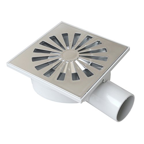 First plast chabs15 m-y chiusino sifonato de ABS con rejilla, cromado, 150 x 150 mm