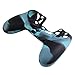Produktbild Demiawaking Camouflage Silikon Gummi Kasten Haut Hüllen Abdeckungs Schutz für PS4 Controller (Blau+Schwarz)