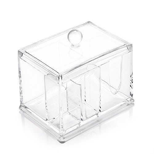 Halterung für Wattepads und Wattestäbchen, Make-up-Organizer aus Acryl, Aufbewahrungsbox - 2