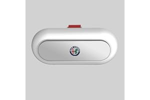 HEYCE Scatola Porta Occhiali per Auto per Alfa Romeo Giulietta Mito 4C 159 147 156 GT, Occhiali da Sole in Pelle Accessori Visiera per Occhiali,White