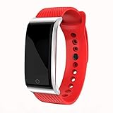 DJym Fitness Tracker, Fitness Watch mit Herzfrequenz-Monitor, Activity Tracker, Sleep Monitor, Step Counter Calories Watch, für Kinder, Frauen und Männer,Red