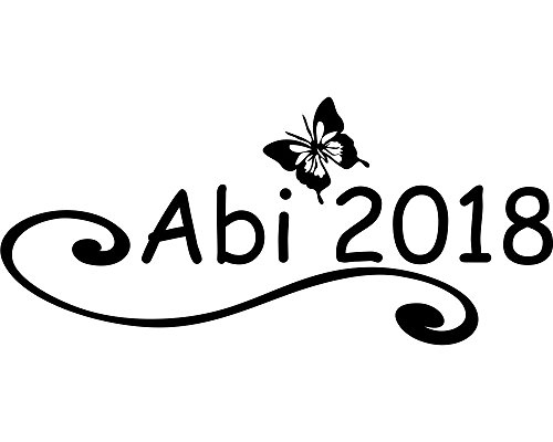 2017 Abiaufkleber Schmetterling Abi Abitur Aufkleber in 8 Größen und 25 Farben (25×11,2cm pink) - 3