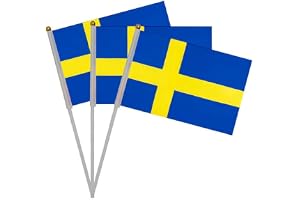 20 St Sverige National Day Handvev Flaggor Mini Portabel Flagga Sverige Liten Flagga