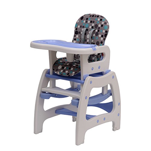 Homcom Baby Toddler Rocking Feeding Highchair Booster Seat Multifunctional 3-in-1 Chair+Table+Rocking Base Blue