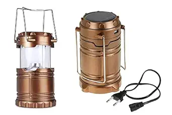 Daiyamondo Multicolor Solar Emergency Light Lantern, USB Mobile Charging Point, Rechargeable Night Light Travel Camping Lantern (Pack of 2)