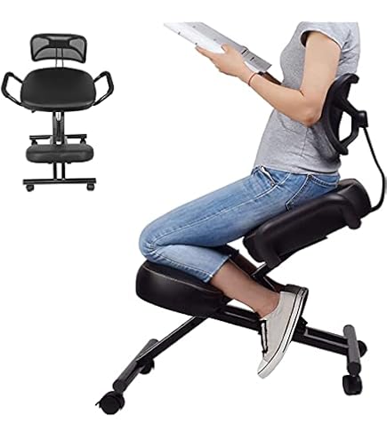 Kenoko O'KNEEL PRO – Siège Assis Genoux Ergonomique | Cuir écologique | Chaise réglable avec dossier | Améliore la posture | Gris - Maison Kenoko O'KNEEL PRO – Siège Assis Genoux Ergonomique | Cuir écologique | Chaise réglable avec dossier | Améliore la posture | Gris - Maison