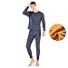 Produktbild 2pcs / set Männer Ultra-Soft Thermal Nachtwäsche Long Johns Set Velvet Seamless Thermo-Unterwäsche Set Herbst und Winter Extreme Cold oben und unten für Männer Warm Base Layer T-Shirt Bottoms-Hose-Hosen für Winter-Camping (Dunkelgrau XXL)