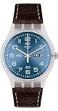 Swatch Unisex-Armbanduhr Classic Analog Quarz Leder SUOK701