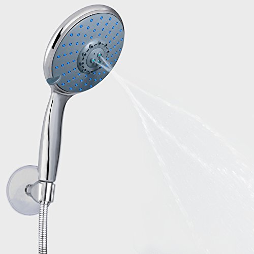 DSIKER®Luxus massage Duschkopf,Air 5 Jet Brausekopf 150 mm Größe,pulsierende angenehm kräftige duschstrahl,Wellnessbrause,Brausekopf,Regendusche Regenbrause Duschbrause Regenwalddusche SPA Wellness Regen Brause Shower,5 Strahlarten Chrom - 3