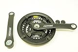 MTB BIKE TRIPLE COTTERLESS CHAINWHEEL SET + GUARD BLACK 24/34/42 TEETH 170mm