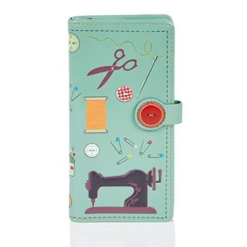 Shagwear Monederos para mujeres jóvenes: Varios colores y diseños: (kit de costura turquesa / sewing needles teal)