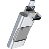 Xspring Flash S&uuml;r&uuml;c&uuml;, 256GB USB Bellek S&uuml;r&uuml;c&uuml;s&uuml;, Harici Genişletilebilir USB Bellek &Ccedil;ubuğu, 3'&uuml; 1 Arada Bellek Depolama S&uuml;r&uuml;c