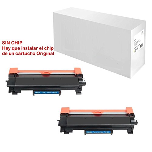 TonerAhorro -Pack 2 Toner compatible Con cartucho Tn2420   Tn2410  2 x 3 000 paginas  Alta Capacidad SIN CHIP Impresoras DCP L2510D  DCP L2530DW  HL L2310D  HL L2350DN  HL L2370DN  HL L2375DW  MFC L2710DN  MFC L2730DW  MFC L2750DW  Empresa Espa  ola Garant  a de por Vida