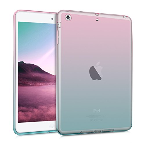 kwmobile Hülle für Apple iPad Mini 2 Retina / iPad Mini 3 - Case Handy Schutzhülle TPU Silikon für Tablet - Backcover Cover klar Pink Blau Transparent