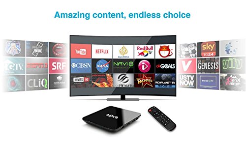 Tonbux® MXQ Pro Android 6,0 Kodi TV Box mit Amlogic S905X Quad core Full Loaded KODI 16,1 (XMBC) mit Add-Ons 4K*2K Streaming Media Player + i8 Bluetooth mini Tastatur - 4