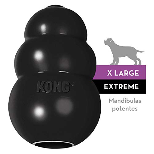KONG - Extreme - Juguete de robusto caucho natural negro - Para morder, perseguir o buscar - Raza XL