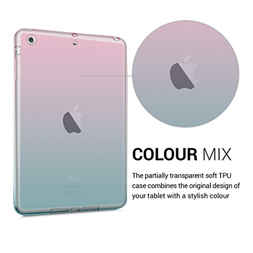 kwmobile Hülle für Apple iPad Mini 2 Retina / iPad Mini 3 – Case Handy Schutzhülle TPU Silikon für Tablet – Backcover Cover klar Pink Blau Transparent - 3
