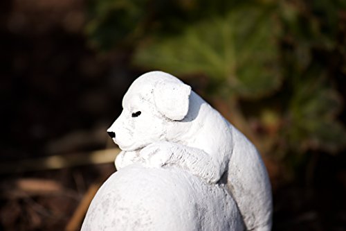 Grabschmuck Grabstein Hund „Danke für die schöne Zeit“, frost- und wetterfest, massiver Steinguss - 2